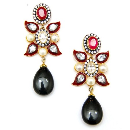 Onyx Ruby Earrings